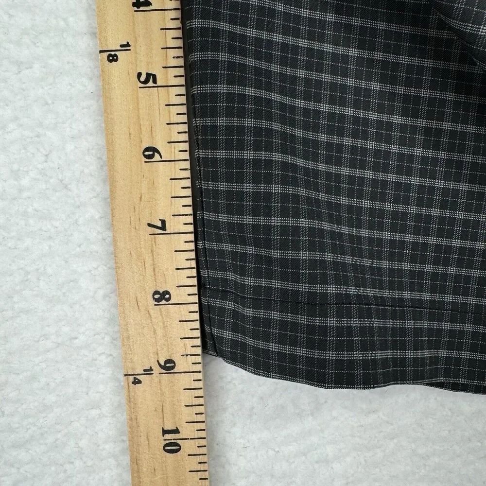 Walter Hagen Golf Shorts Mens 38 Black Gray Check Plaid‎ Classic Fit Stretch